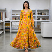 Women's Mustard Yellow Printed Kurta Set with Dupatta