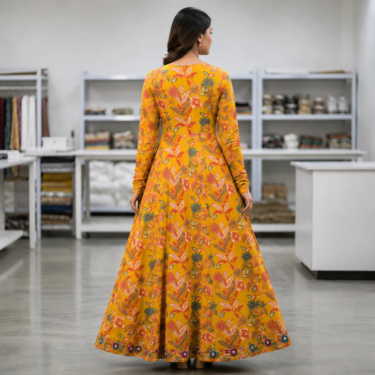 Women's Mustard Yellow Printed Kurta Set with Dupatta